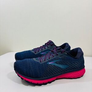 Brooks Ghost 12 Women's Navy Blue 1203051B414 Pink Running Sneakers Sz 10